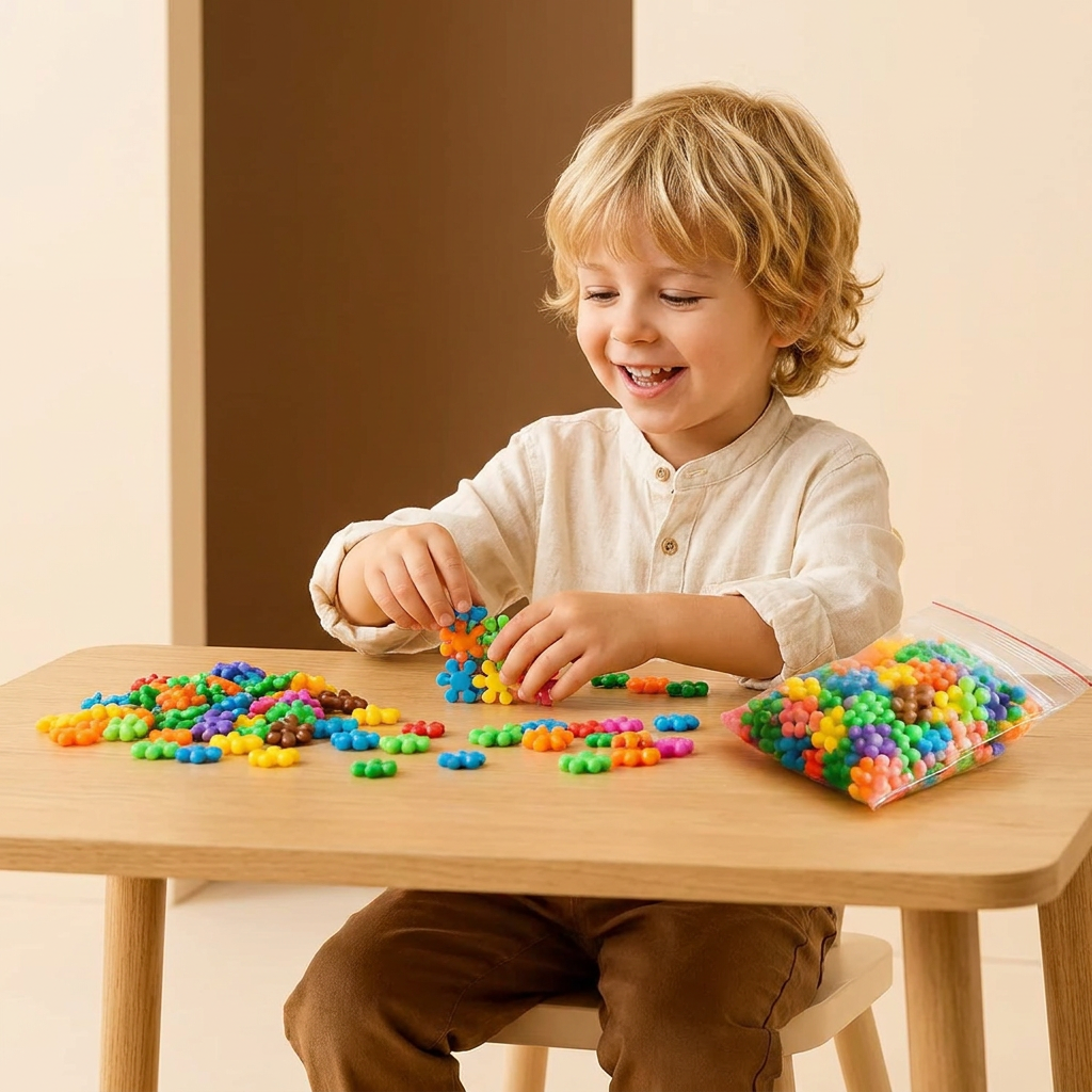 Montessori-Byggklossar i Plommonblomsform