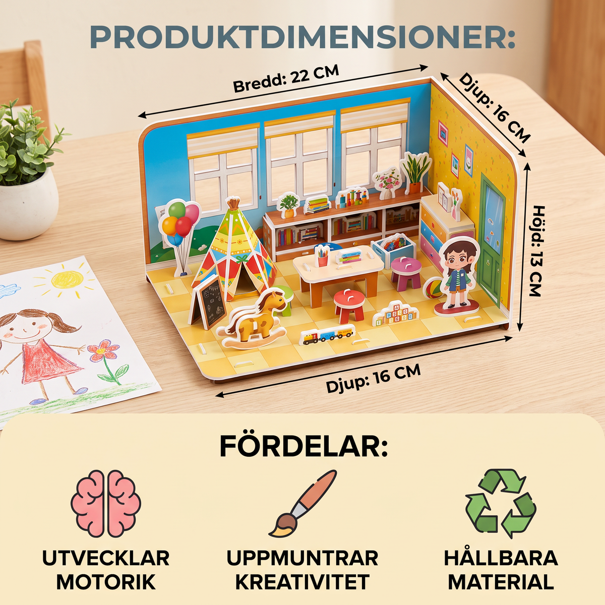 3D DIY-byggsats för lekrum – Pedagogiskt pussel- och pysselset