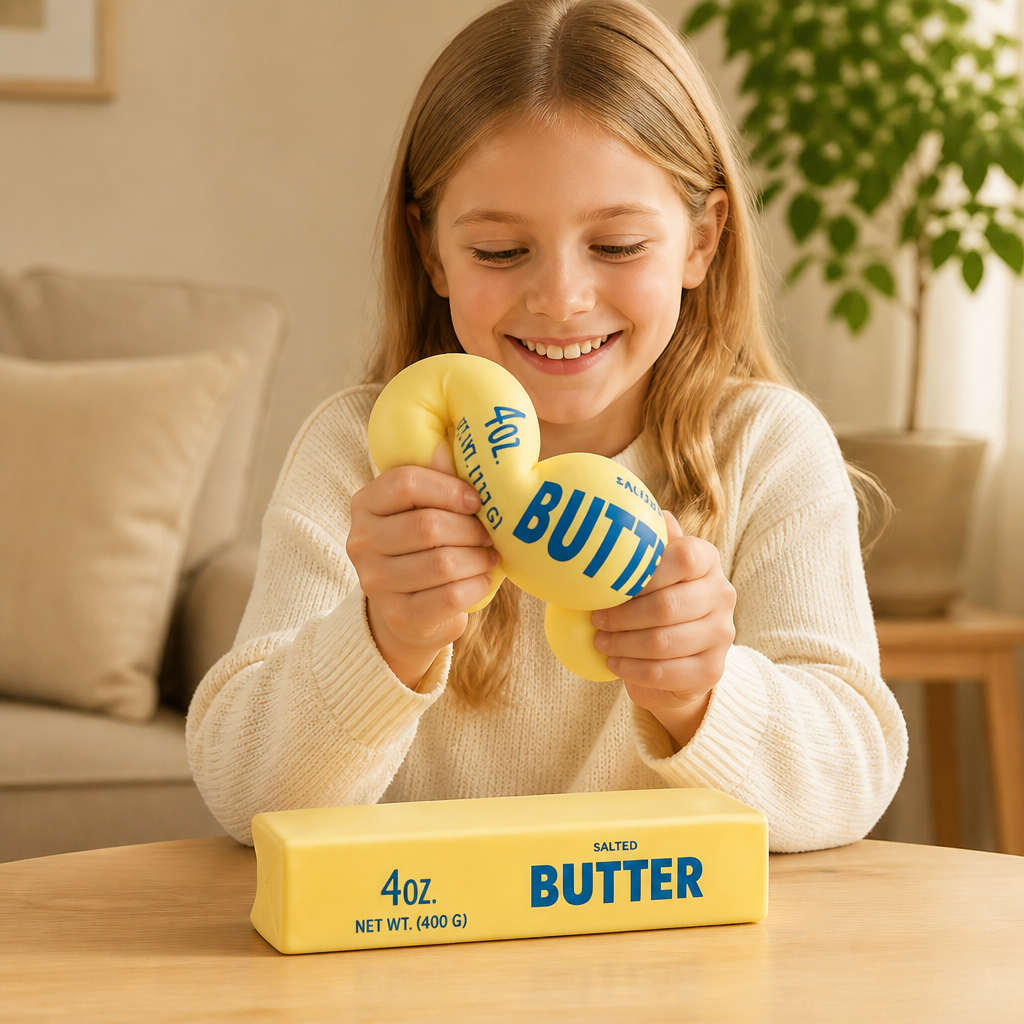 Jumbo Squishy smörstift – Långsamt Återfjädrande Stressboll och Sensorisk Fidgetleksak
