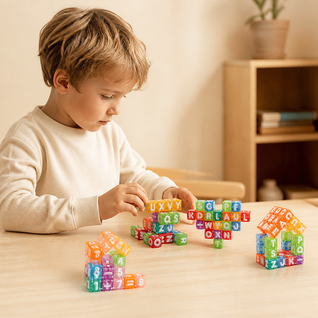 40-delars magnetiskt set med bokstäver och siffror – Montessori STEM-leksak för barn