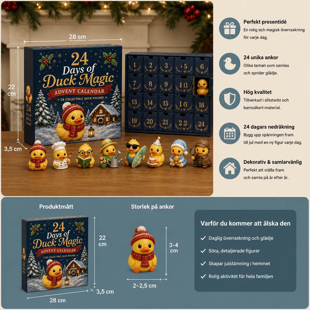24-dagars adventskalender med magiska ankor och samlarfigurer i miniformat