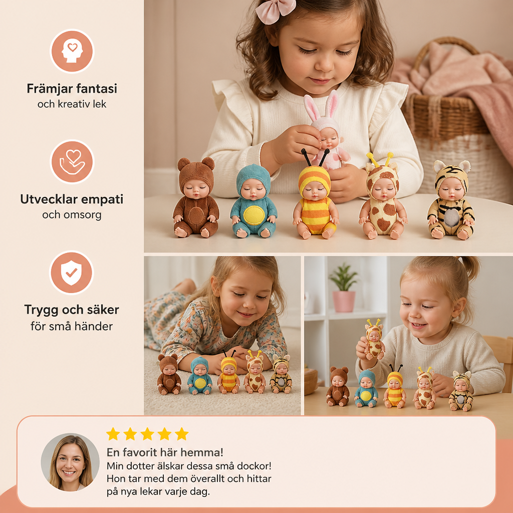 Utklädningsset med små feprinsessdockor