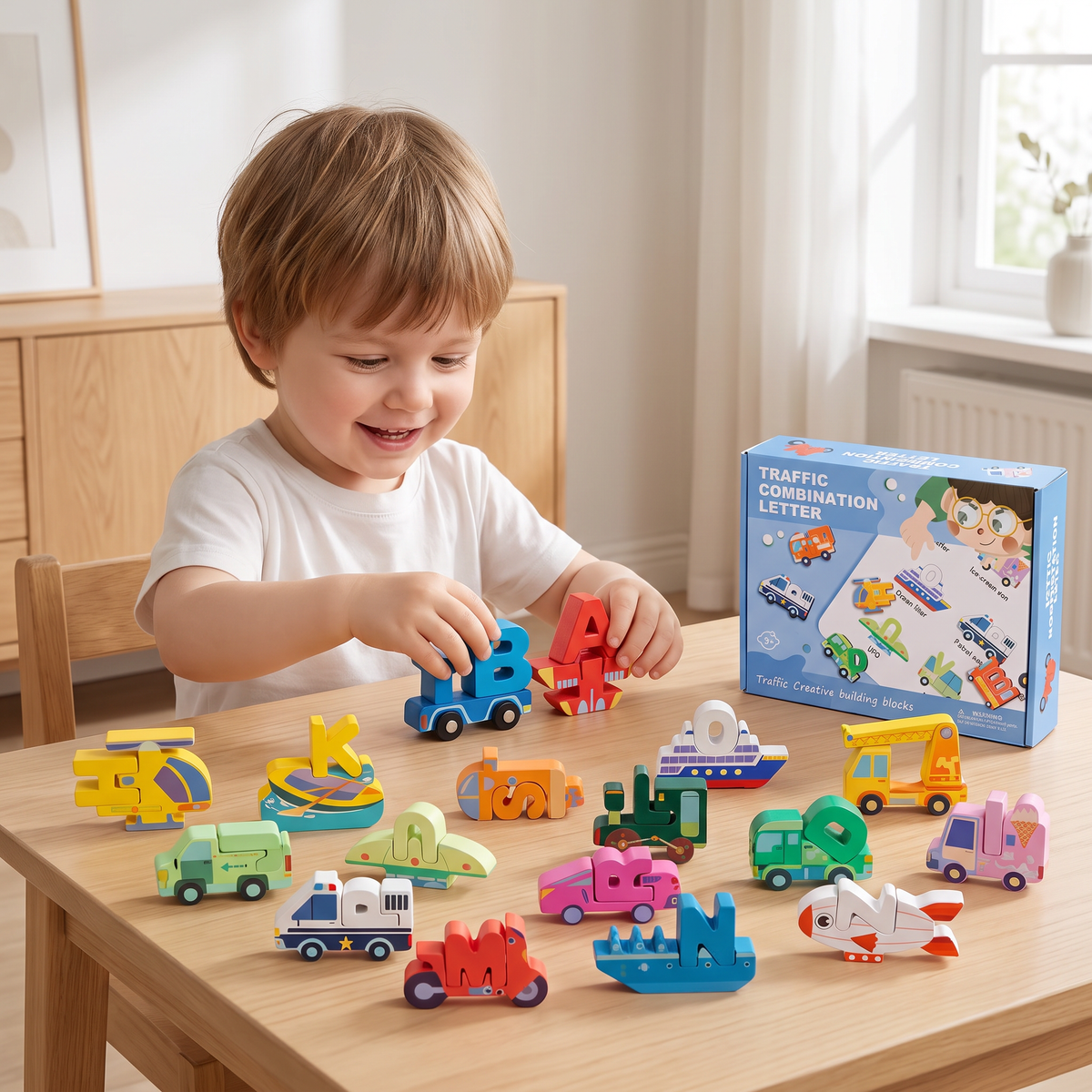 52-delars Montessori 3D-alfabetbyggklossset