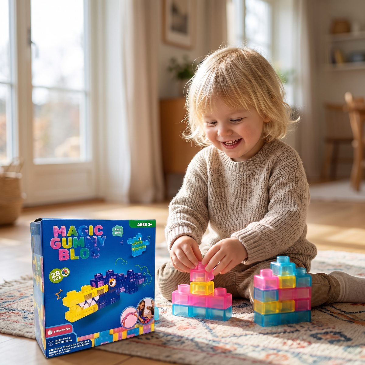 Säkra och Mjuka Squishy-Gelébyggklossar för Barn