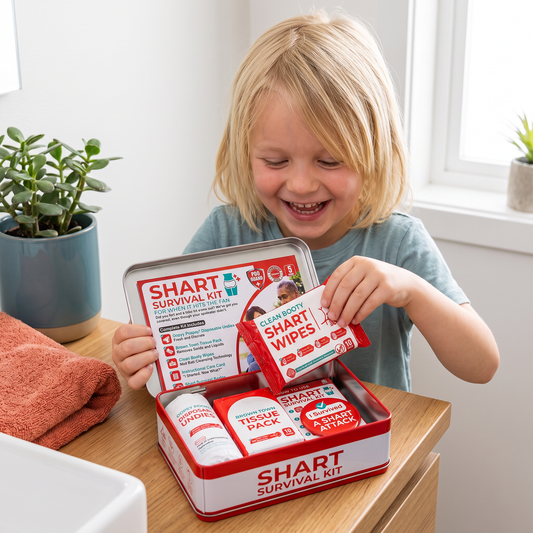 Roligt ”Shart Survival Kit” – det ultimata pranks presentsetet med bajstema