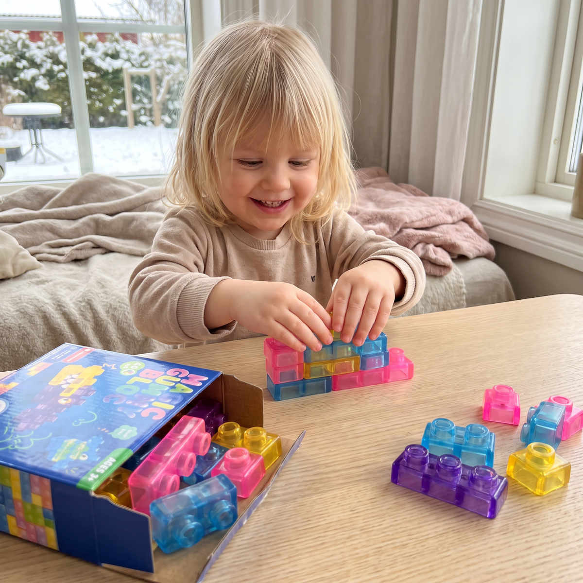 Säkra och Mjuka Squishy-Gelébyggklossar för Barn