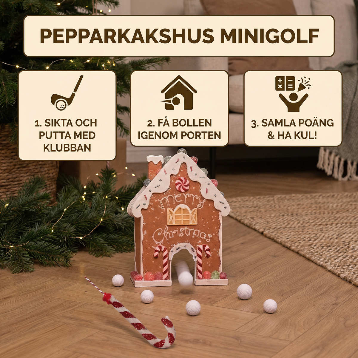 Pepparkaks mini golf julleksak