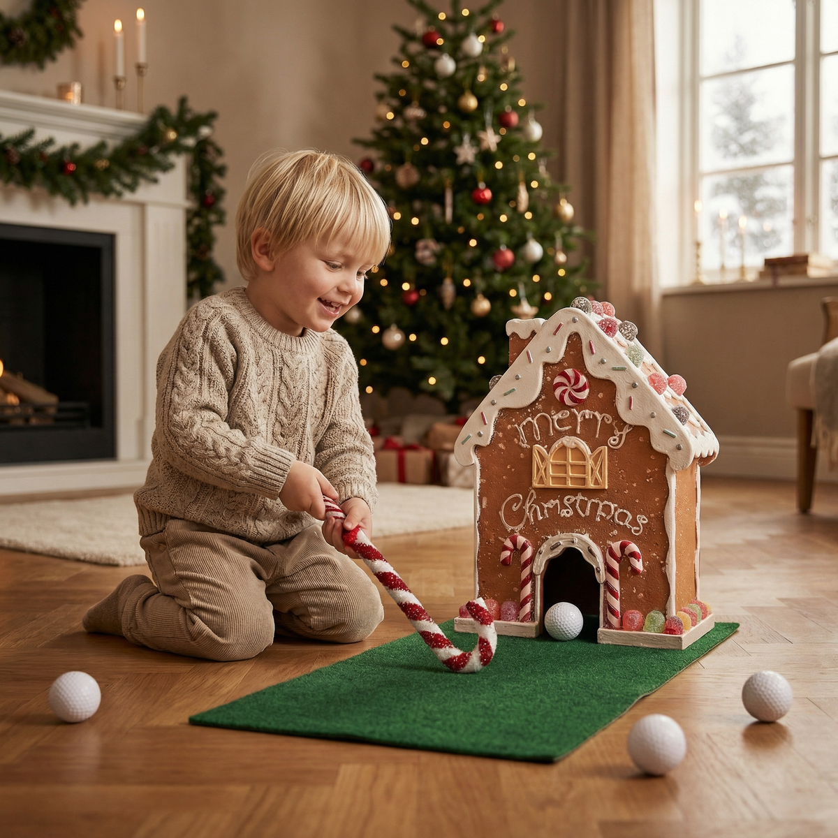 Pepparkaks mini golf julleksak