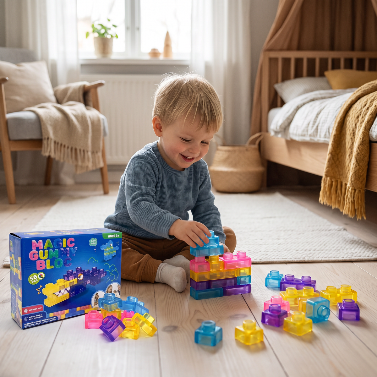 Säkra och Mjuka Squishy-Gelébyggklossar för Barn