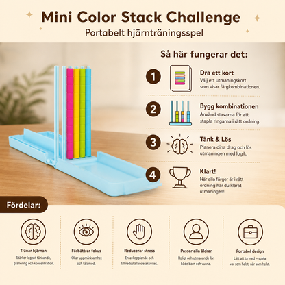 Mini Color Stack Challenge – Portabelt Hjärnträningsspel