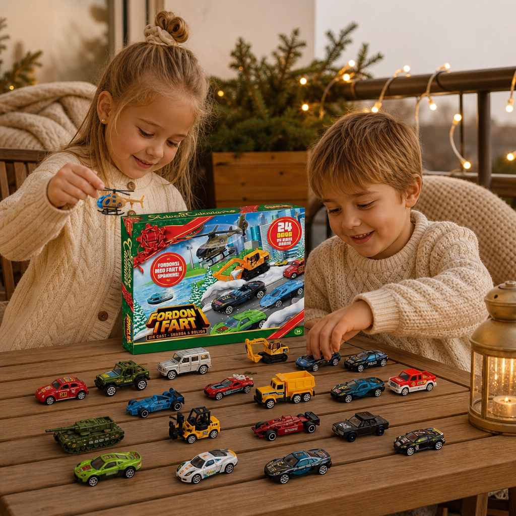 Julkalender med Bilar i Metallgjutning för Barn