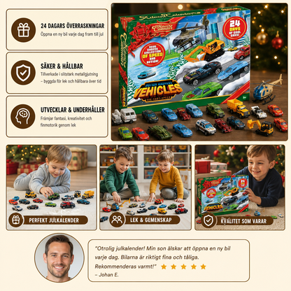 Julkalender med Bilar i Metallgjutning för Barn