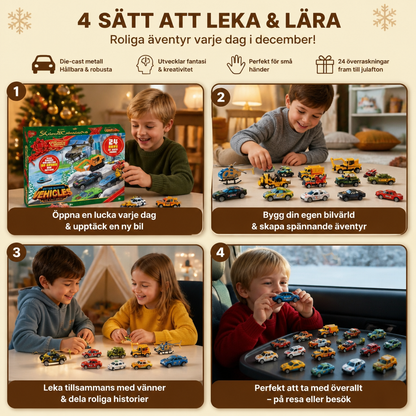 Julkalender med Bilar i Metallgjutning för Barn
