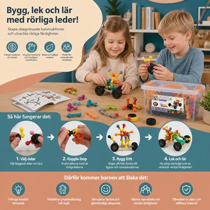 Pedagogiskt DIY-byggset med rörliga leder