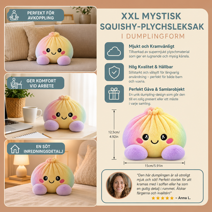 XXL Mystisk Squishy-Plyschleksak i Dumplingform