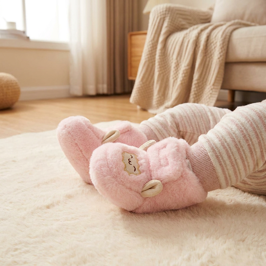 Varma och Mysiga Babytofflor med Mjukt Fleecefoder och Halkfria Sulor