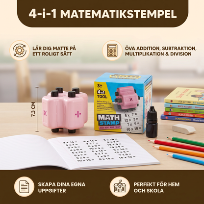 4-i-1 Matematikstempel – Öva Addition, Subtraktion, Multiplikation & Division