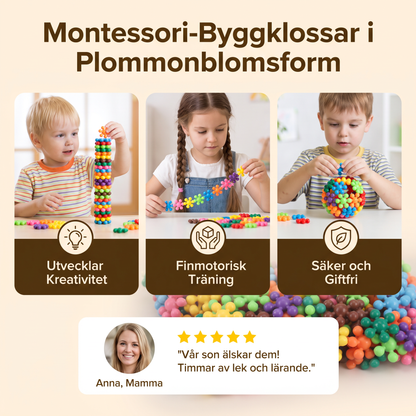 Montessori-Byggklossar i Plommonblomsform