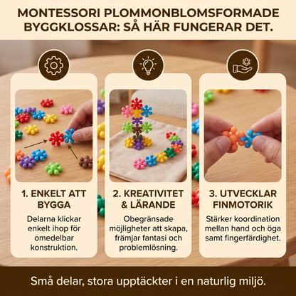 Montessori-Byggklossar i Plommonblomsform