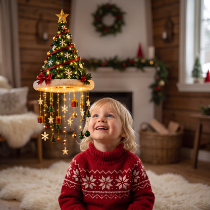 Julbelysning med Tomteluvor och LED-ljusslinga