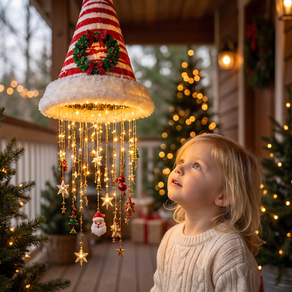 Julbelysning med Tomteluvor och LED-ljusslinga