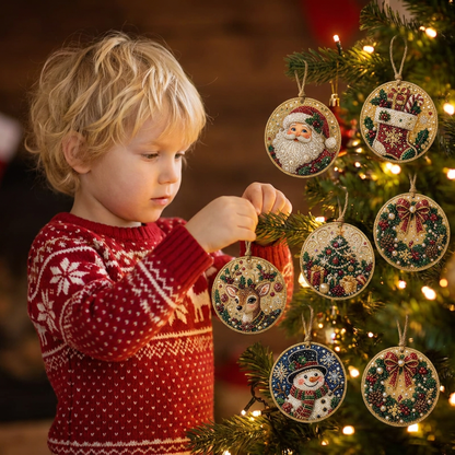 DIY Diamantmålningskit för Juldekorationer i Trä