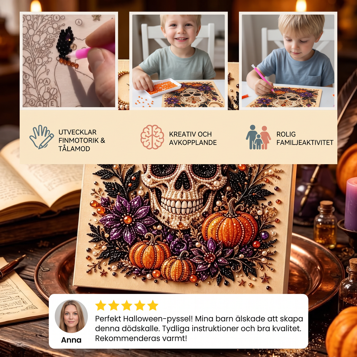 DIY Diamantmålningskit för Halloween
