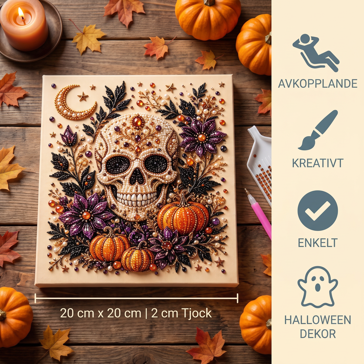 DIY Diamantmålningskit för Halloween