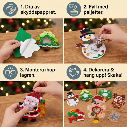 DIY-pysselset för juliga shakerdekorationer för barn