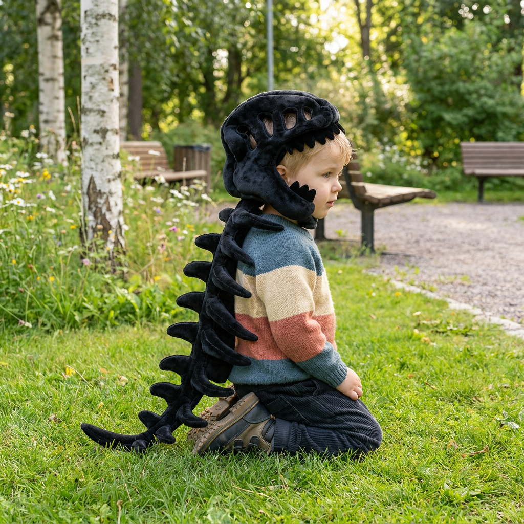 Rolig Dinosaurieskelettdräkt i Plysch