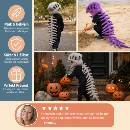 Rolig Dinosaurieskelettdräkt i Plysch
