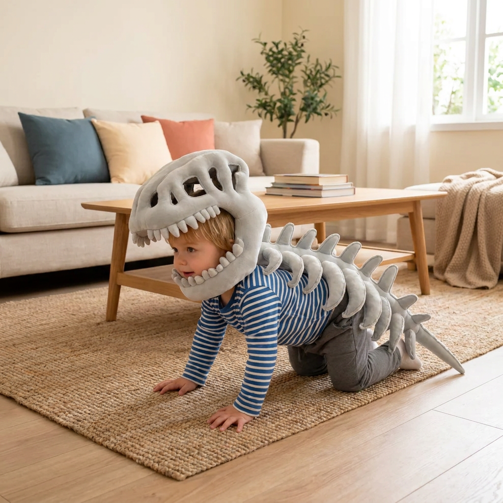Rolig Dinosaurieskelettdräkt i Plysch