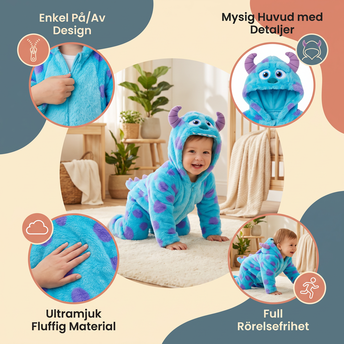 Mysig och Fluffig Dräkt för Bebisar och Småbarn