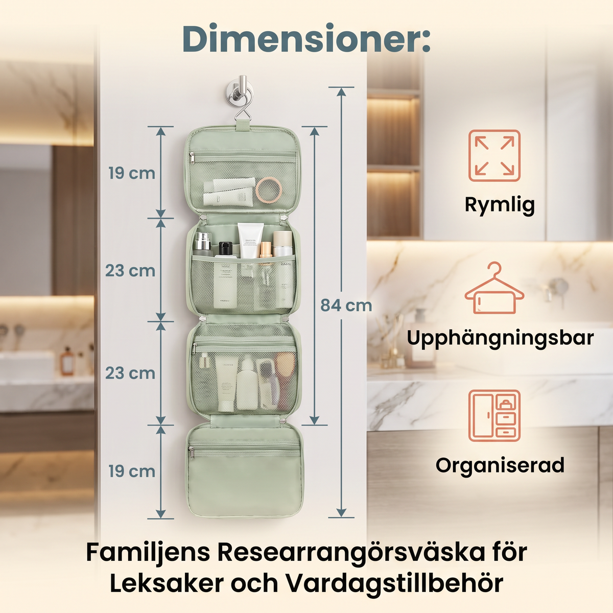 Familjens Researrangörsväska för Leksaker och Vardagstillbehör