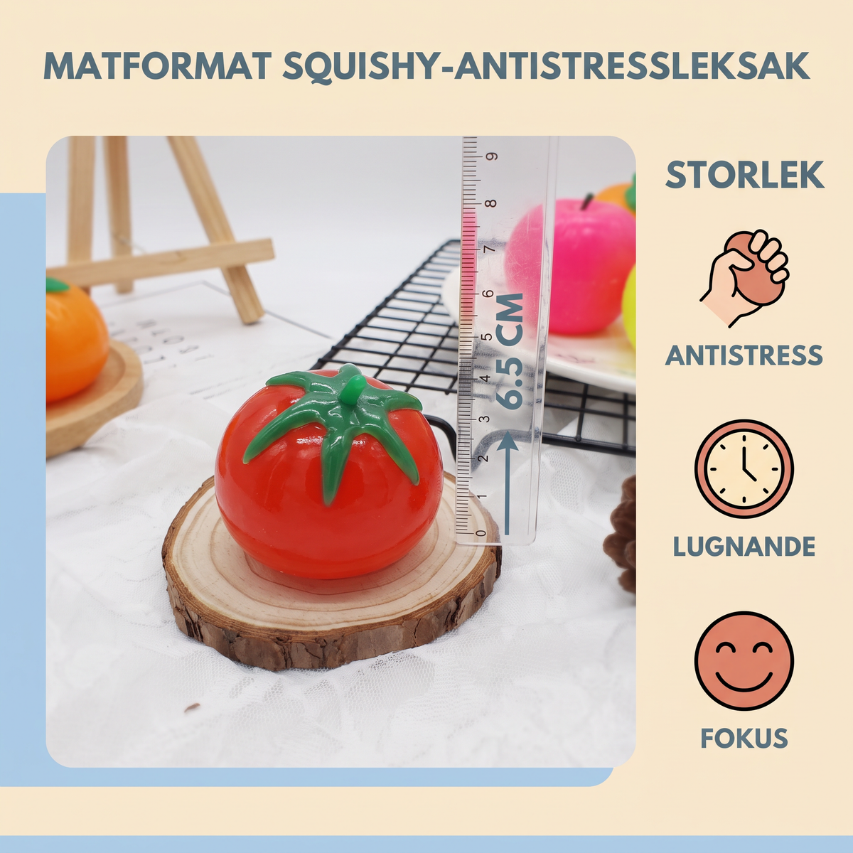 Matformat Squishy-Antistressleksak