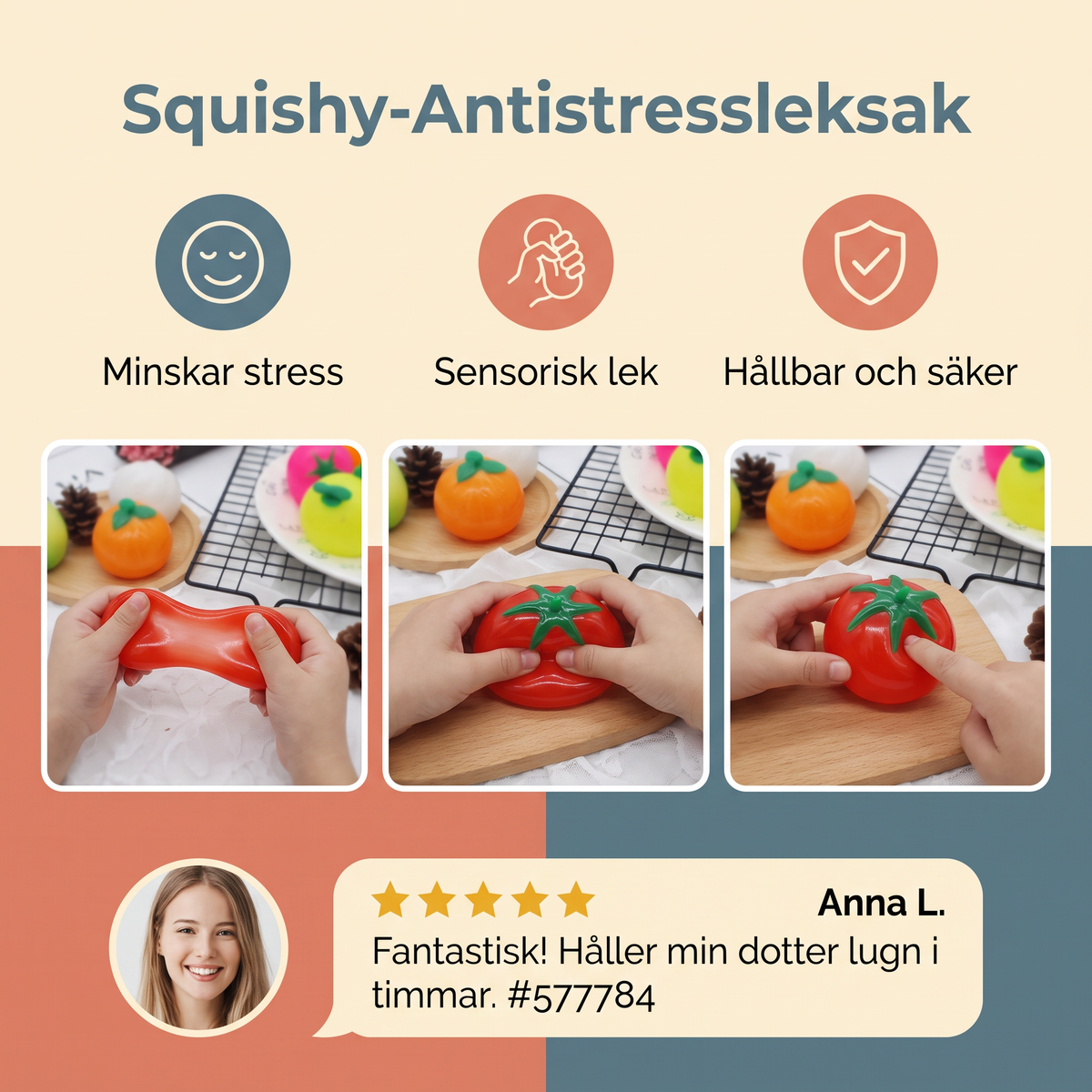 Matformat Squishy-Antistressleksak