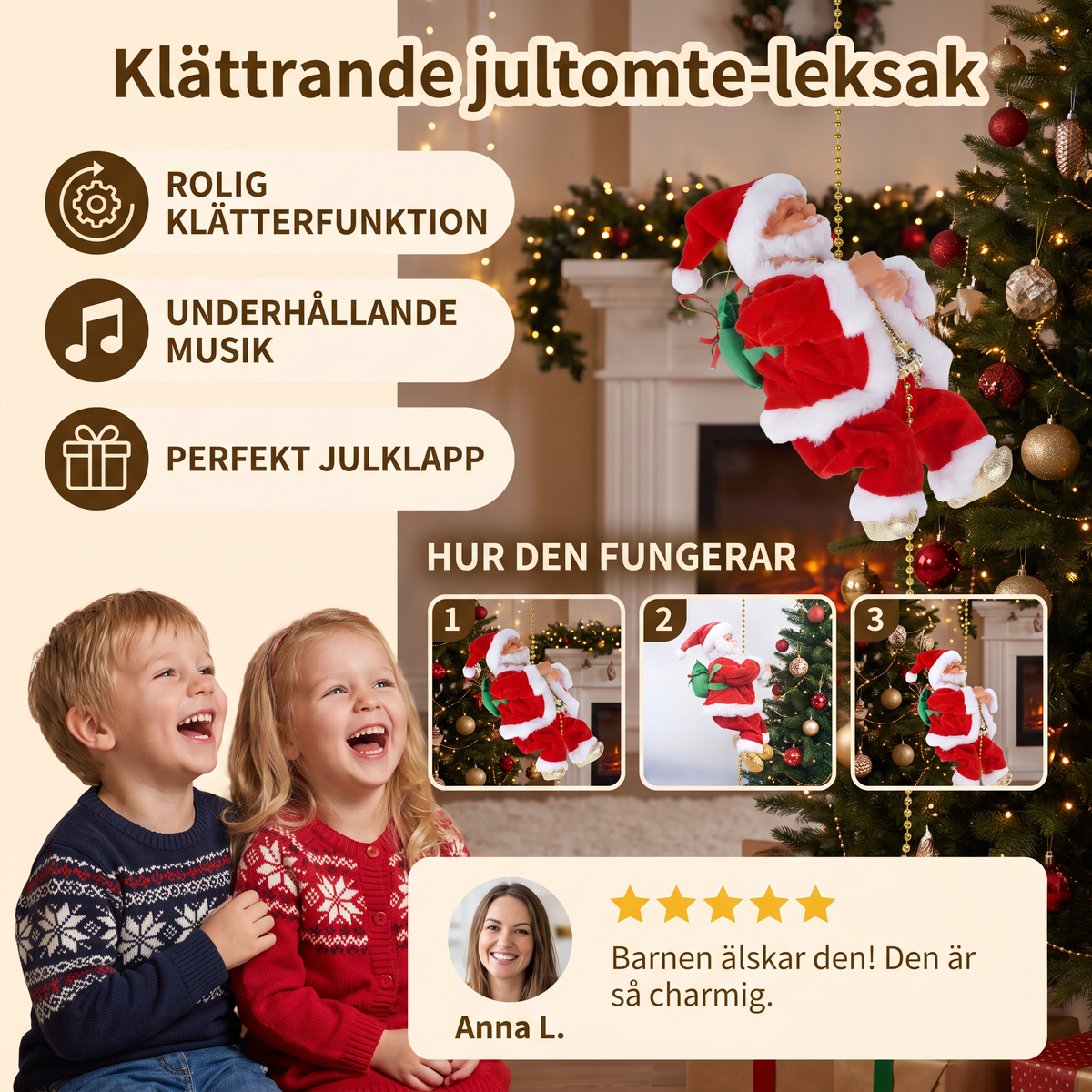 Klättrande jultomte-leksak