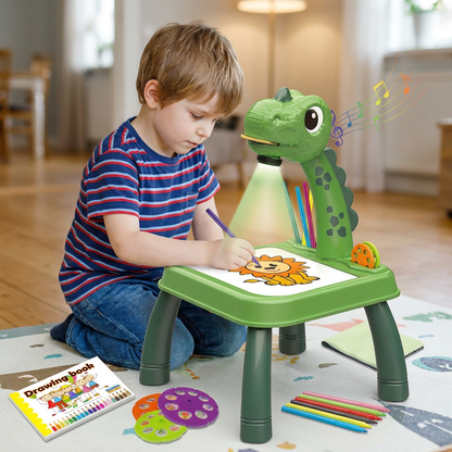 Dinosaurie Projektions Ritbord för Barn med Pennor och Musik