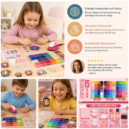 Premium-set med pärlplattor och pysselverktyg – DIY-set för konst och kreativt skapande