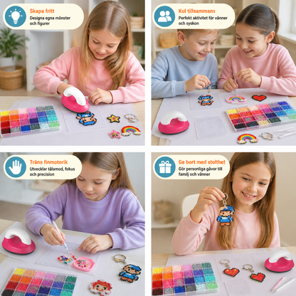 Premium-set med pärlplattor och pysselverktyg – DIY-set för konst och kreativt skapande