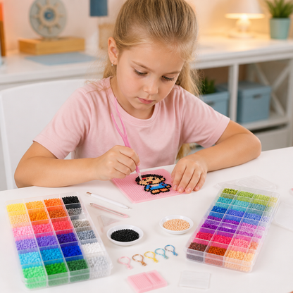 Premium-set med pärlplattor och pysselverktyg – DIY-set för konst och kreativt skapande