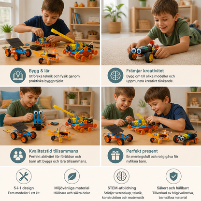 5-i-1 DIY STEM-byggsats med fordon för barn