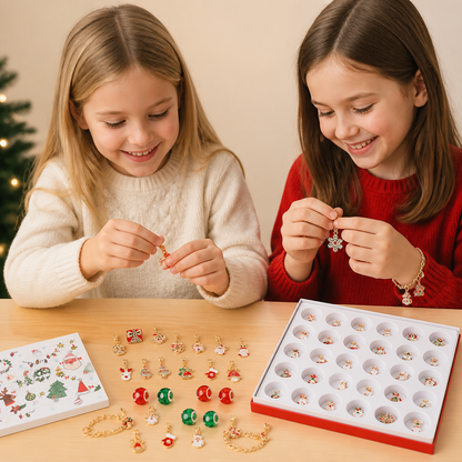 24-dagars julkalender med armband – DIY-smyckesset för flickor