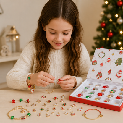 24-dagars julkalender med armband – DIY-smyckesset för flickor