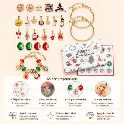 24-dagars julkalender med armband – DIY-smyckesset för flickor