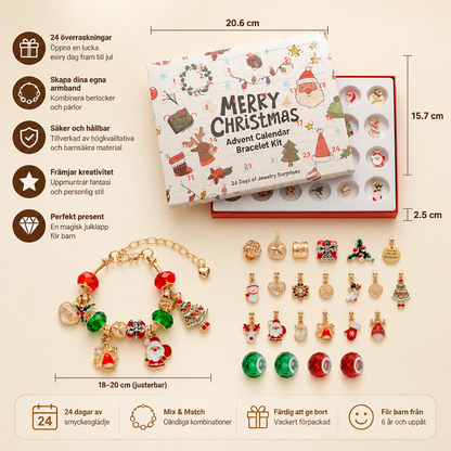 24-dagars julkalender med armband – DIY-smyckesset för flickor
