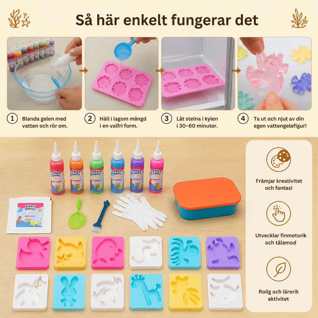 DIY-set för att göra vattengele med geléer och formar