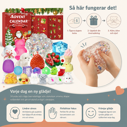 Premium Squishy-adventskalender för 24 dagar