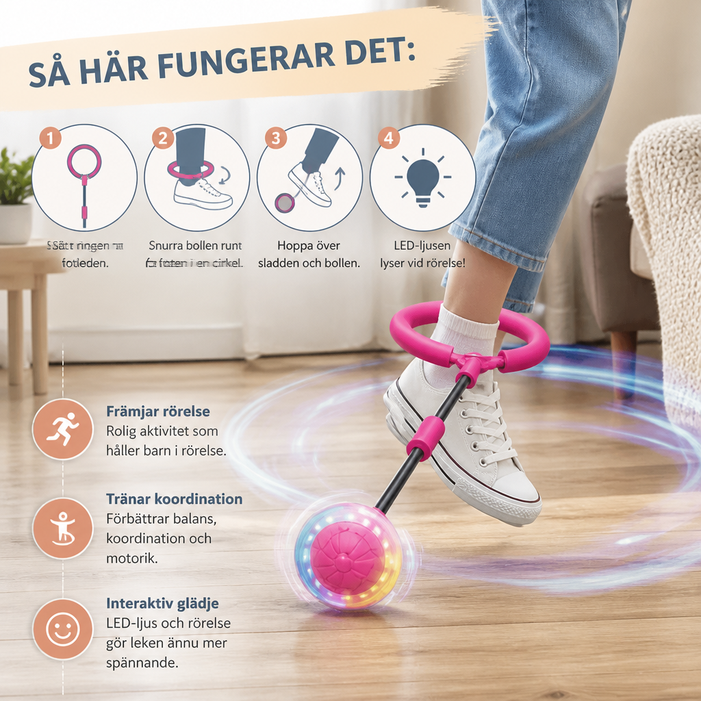 3-i-1 LED-Hoppboll med Hoppräknare och Timer för Barn