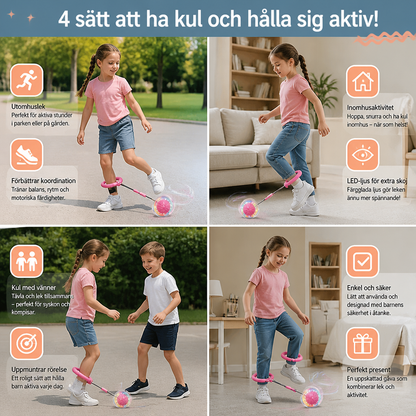 3-i-1 LED-Hoppboll med Hoppräknare och Timer för Barn